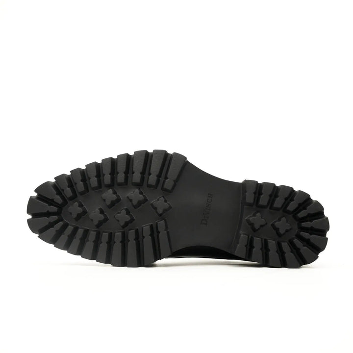 Black Double Monk Strap Leather Shoes