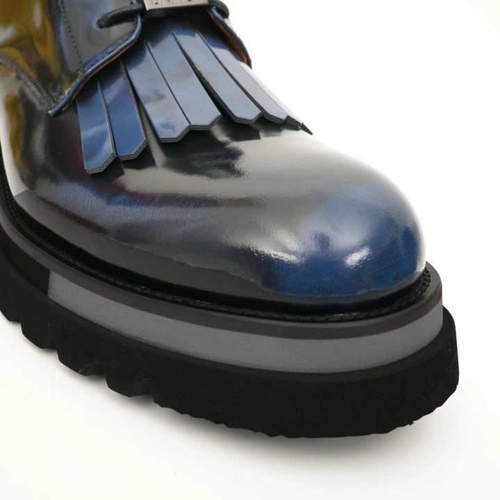 Black Plain-Toe Calf Leather Ankle Boots