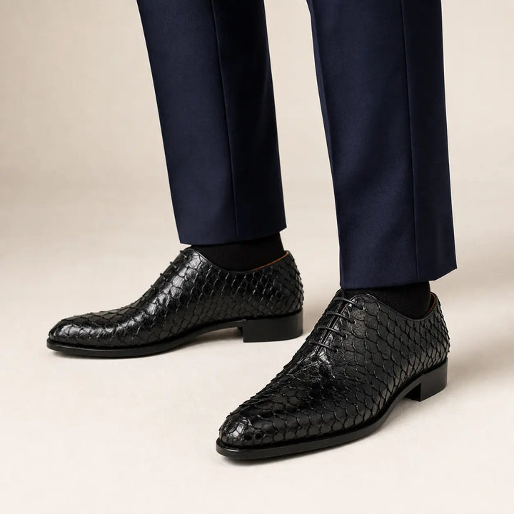 Python leather dress shoes