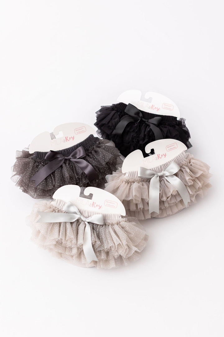 SALE Charcoal &amp; Silver Glitter Ruffle Tutu Bloomer