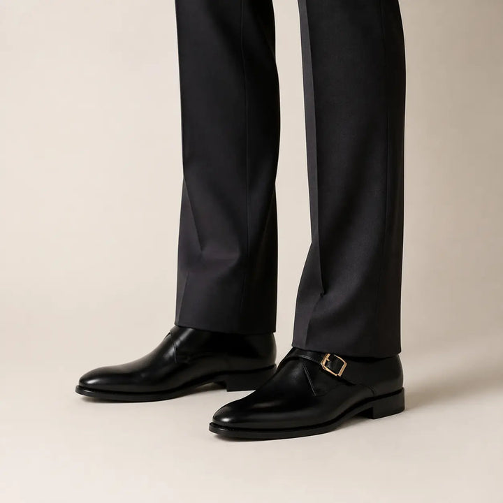 Goodyear Welted Calfskin Monk Strap Shoes
