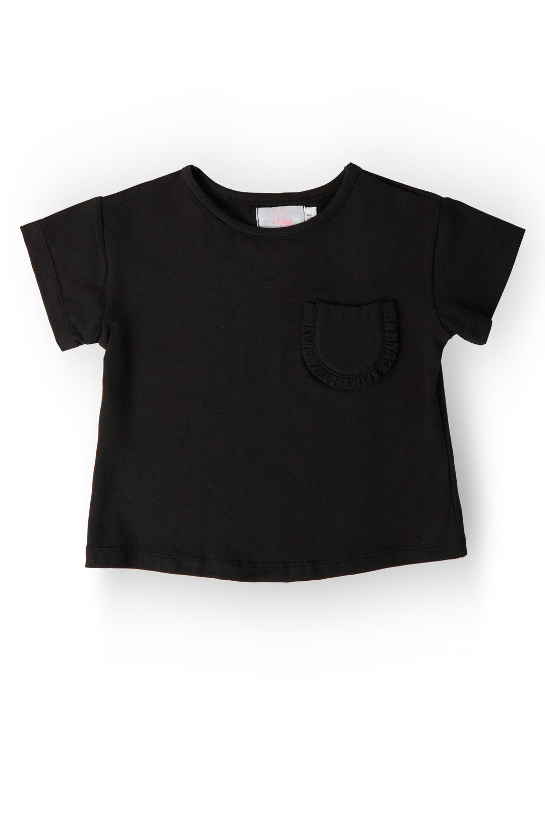 Black Ruffle Pocket Tee
