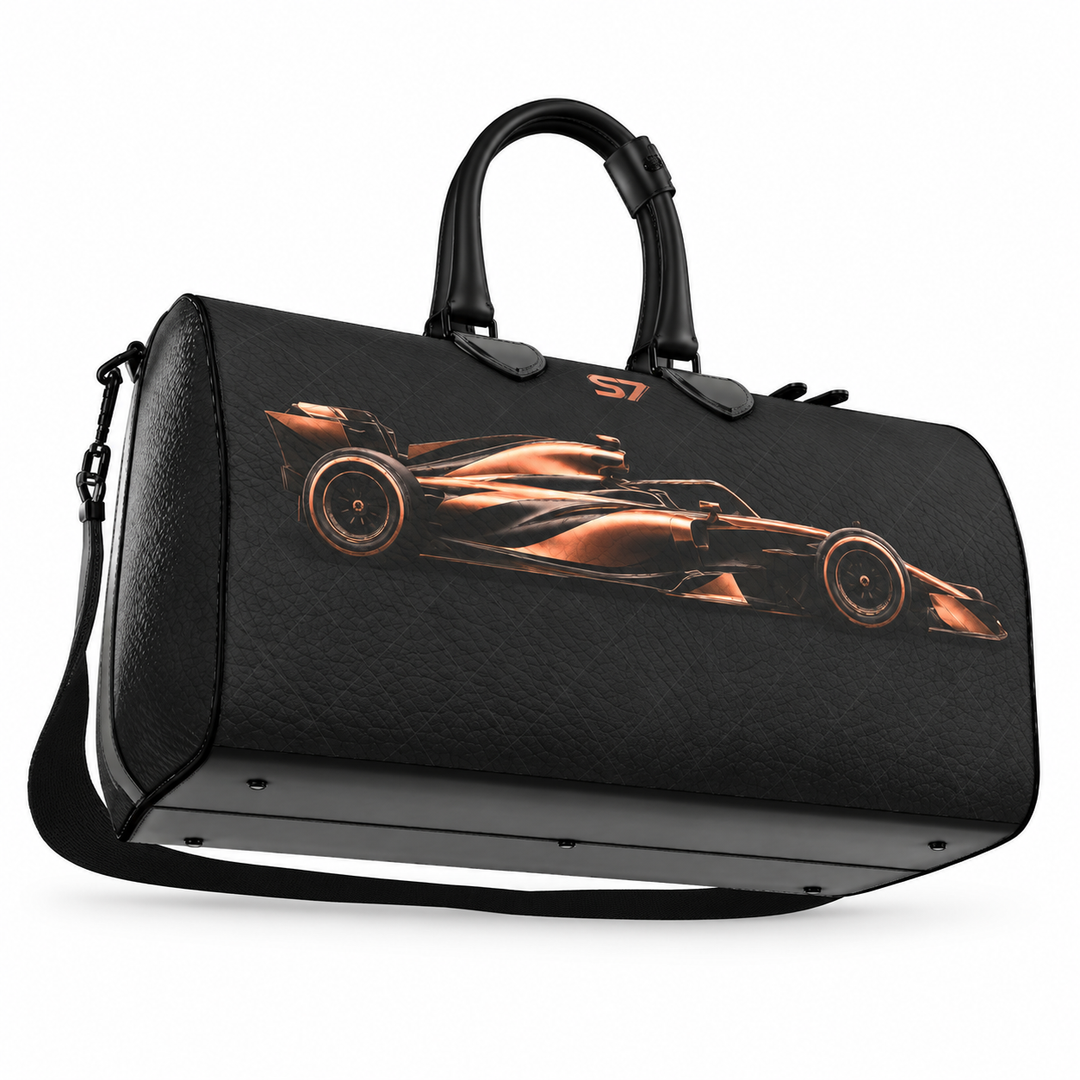 S7 Apex Rose-Gold Racing Leather Duffle Bag