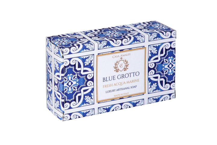 Casa Amalfi Scented Soap Bar with Ceramic Soap Dish Blue Grotto