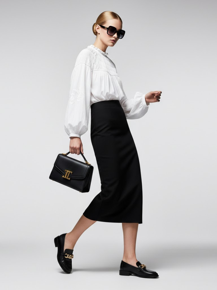 Bohemian White Cotton Blouse with Smocked Detail and Embroidery • BYMANYC ® New York