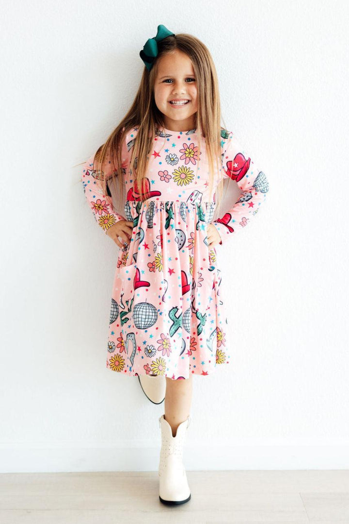 Boots &amp; Bling L/S Pocket Twirl Dress