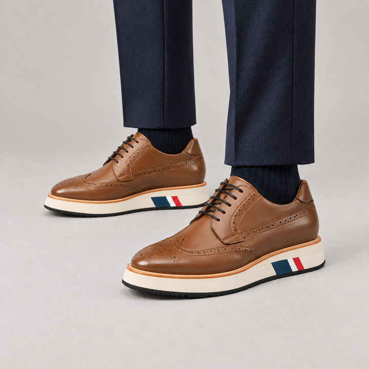Brown Calf Leather Derby Shoes