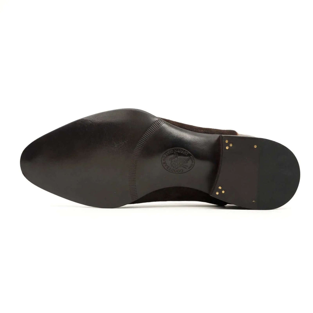 Brown Cap-Toe Calf &amp; Crocodile Leather Oxford Shoes