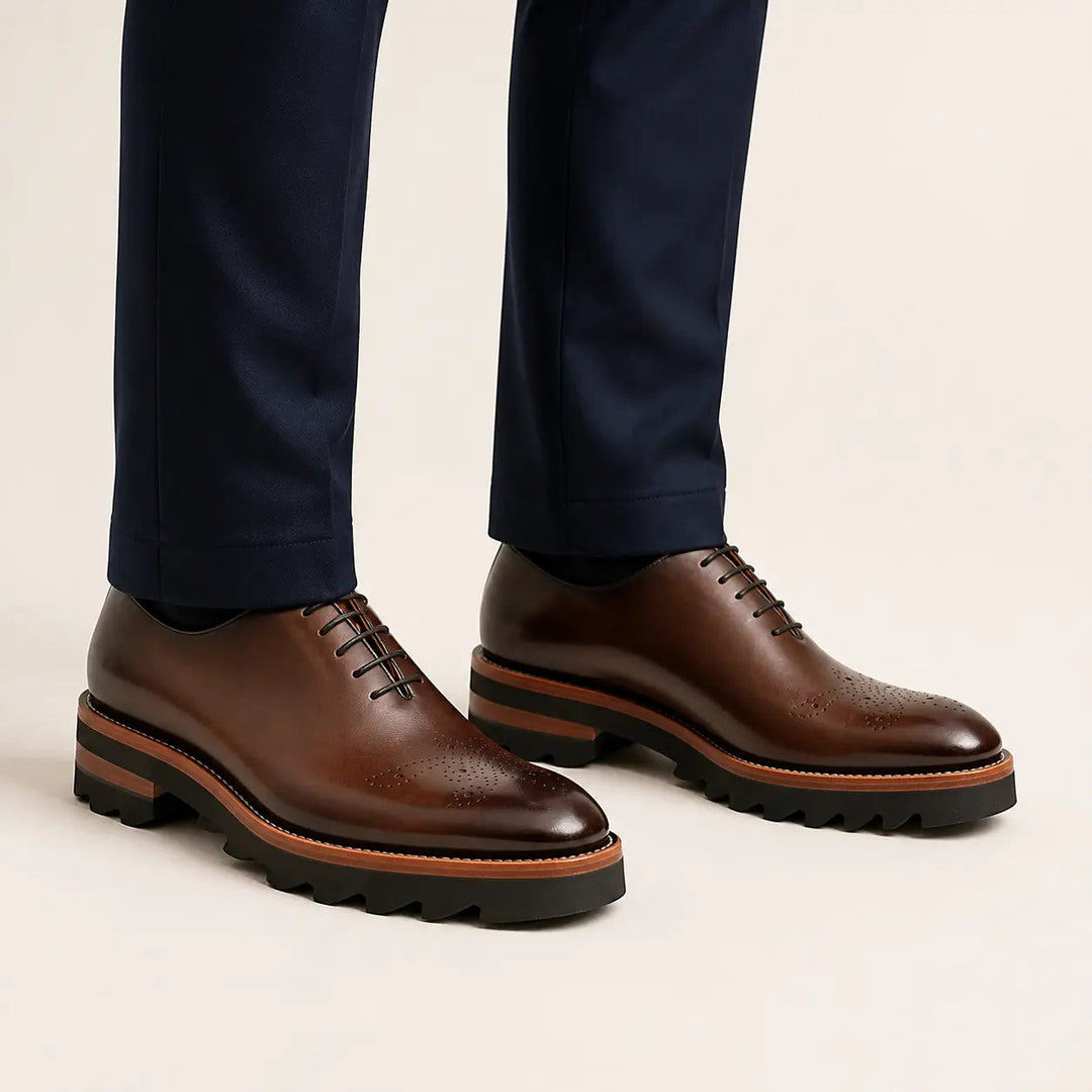 Handcrafted calfskin Oxford shoes Coffee