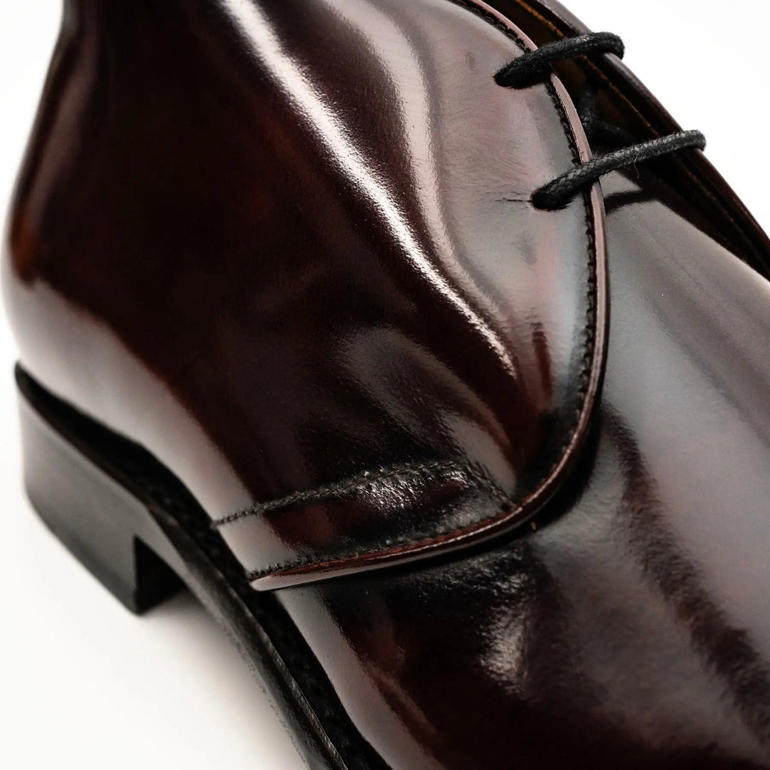 Burgundy Square-Toe Calf Leather Chukka Boots