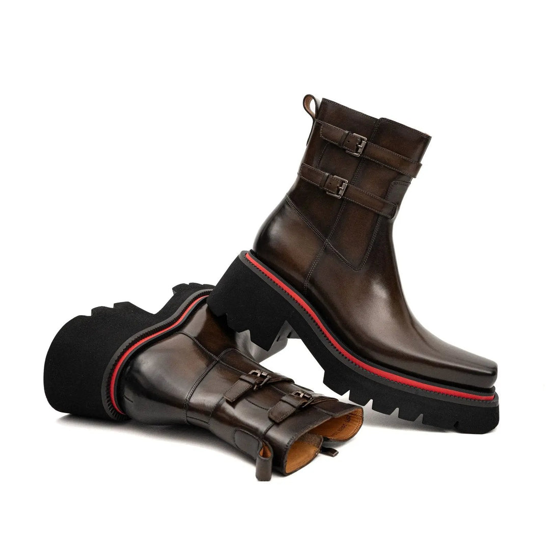 Dark Brown Cow Leather Chelsea Boots
