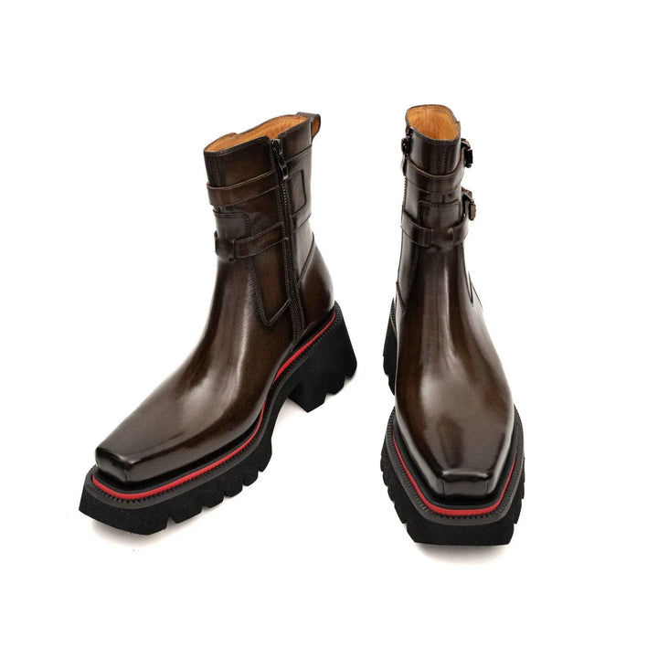 Dark Brown Cow Leather Chelsea Boots