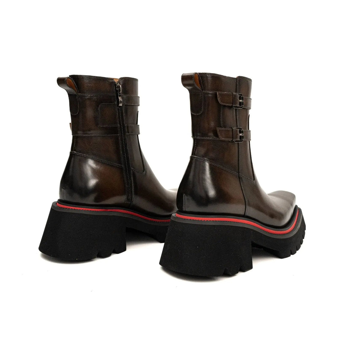 Dark Brown Cow Leather Chelsea Boots