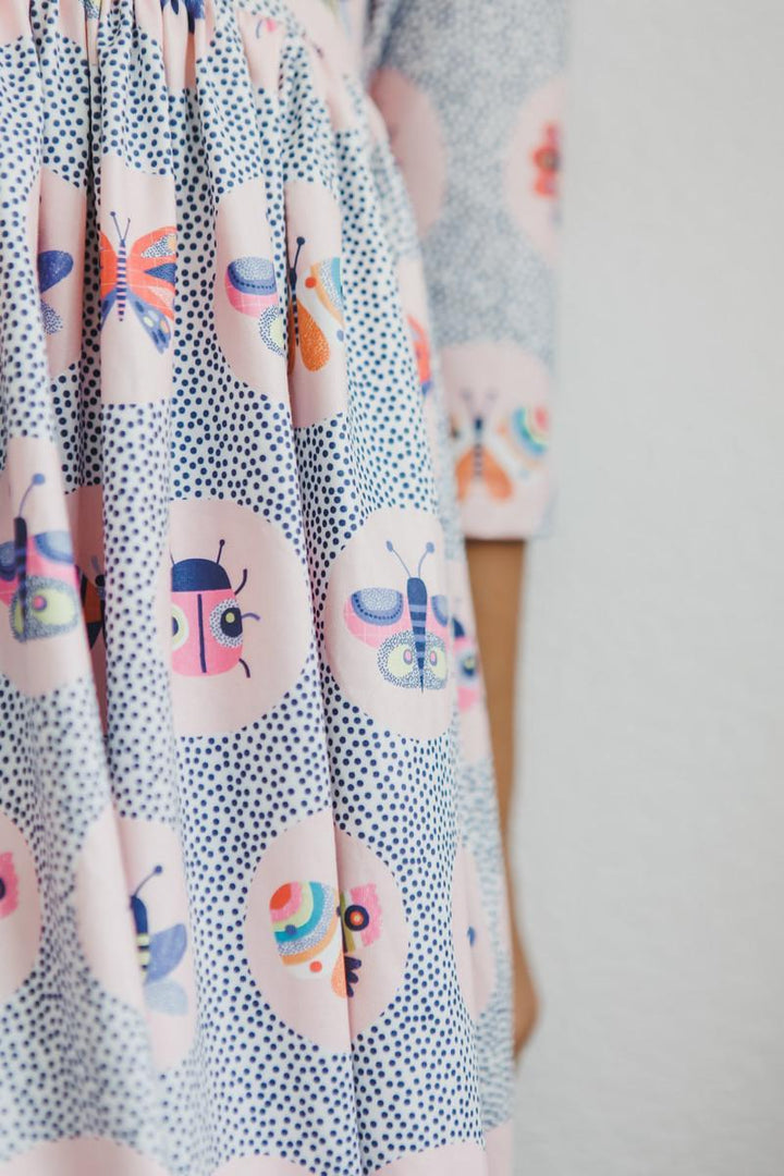 Butterfly Effect 3/4 Sleeve Pocket Twirl Dress