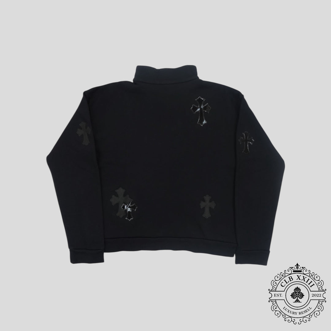 Chrome Hearts Pony Hair Quarter Zip in Black