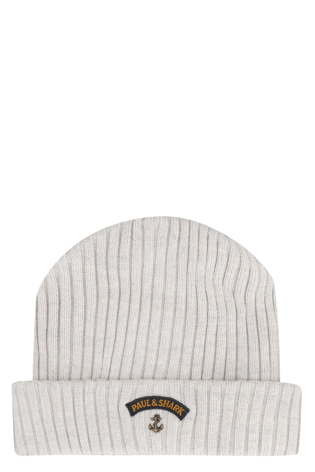 PAUL &amp; SHARK Ribbed Wool Beanie with Front Logo Detail