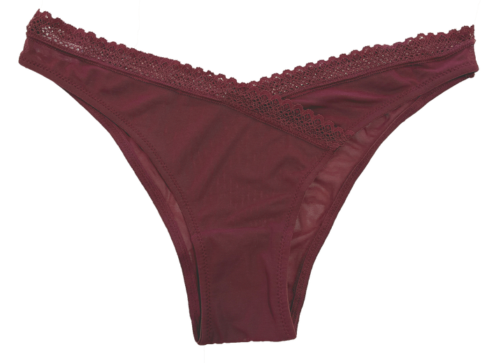 V-Front Mesh Cheeky with Lace, XS-2X