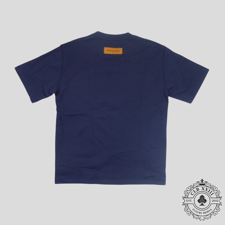 Louis Vuitton LV Stitch Print Embroidered Tee in Navy Blue