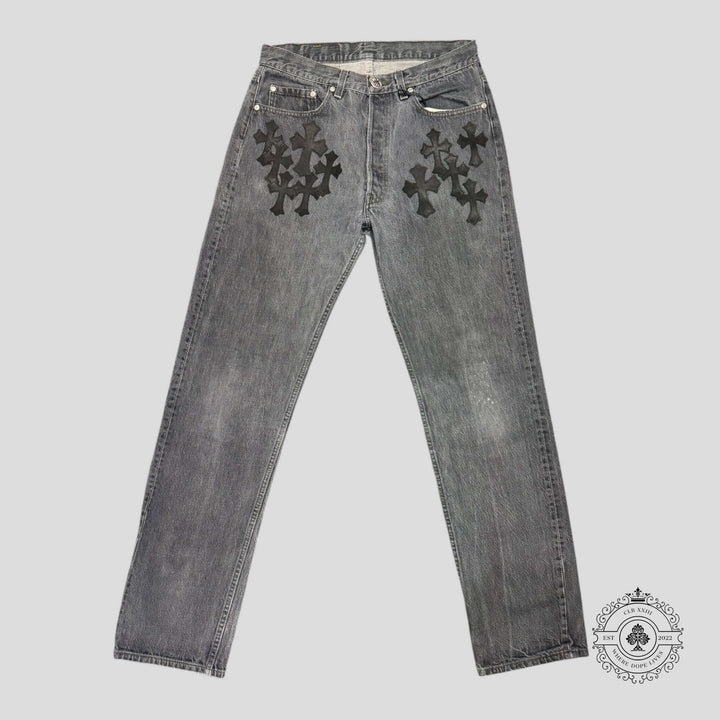 Chrome Hearts Levis Cross Patch Jeans in Black