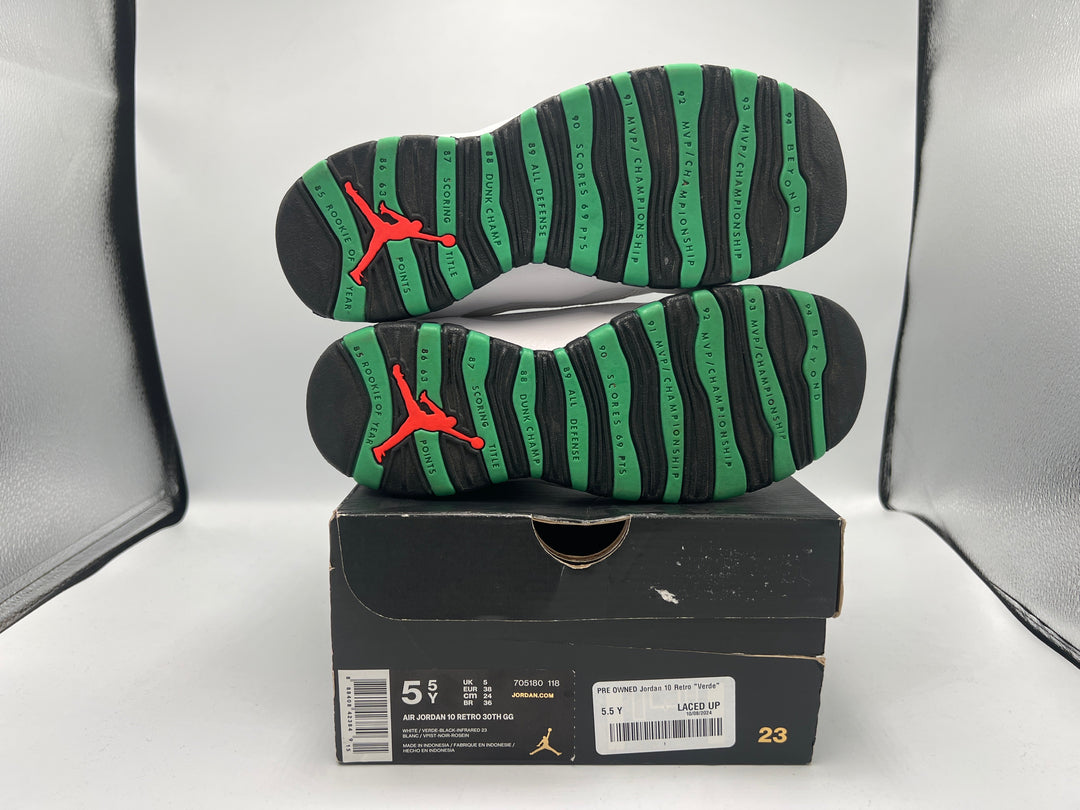 PRE OWNED Jordan 10 Retro "Verde" (GS)