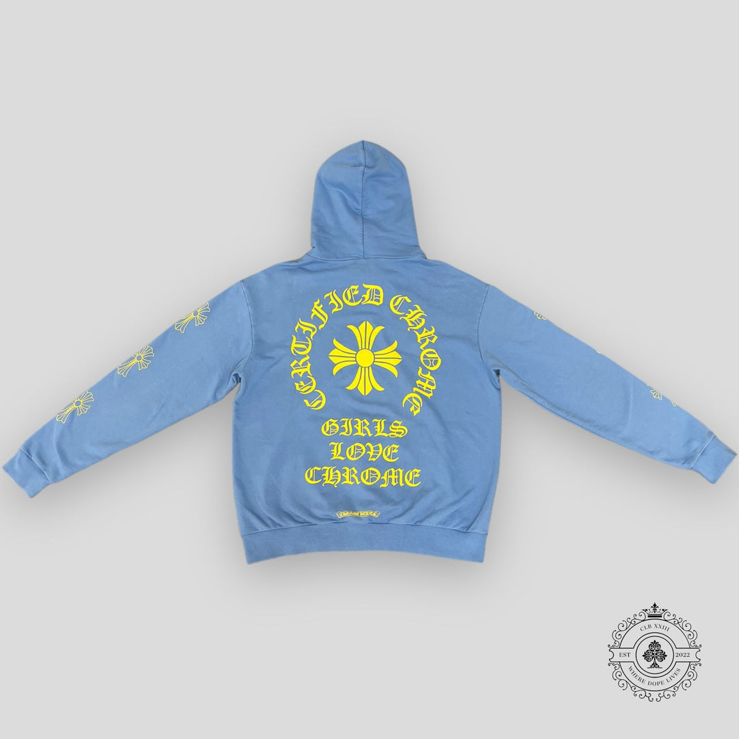 Chrome Hearts Drake Certified Chrome Hoodie in Light Blue