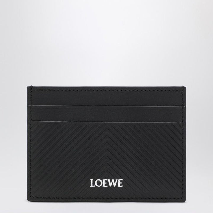 LOEWE Mini Textured Chevron Leather Cardholder