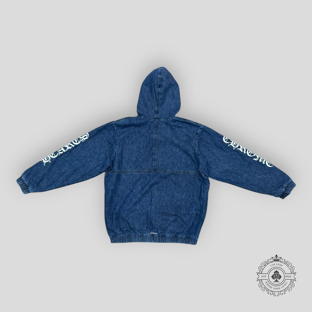 Chrome Hearts Denim Triple Cross Quarter Zip Hoodie