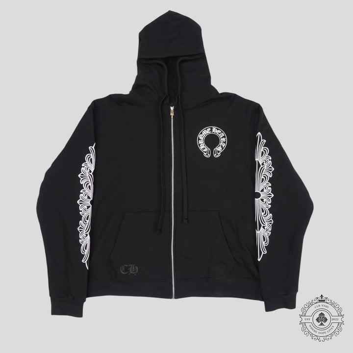Chrome Hearts Thermal Lined Horseshoe Zip Up Hoodie