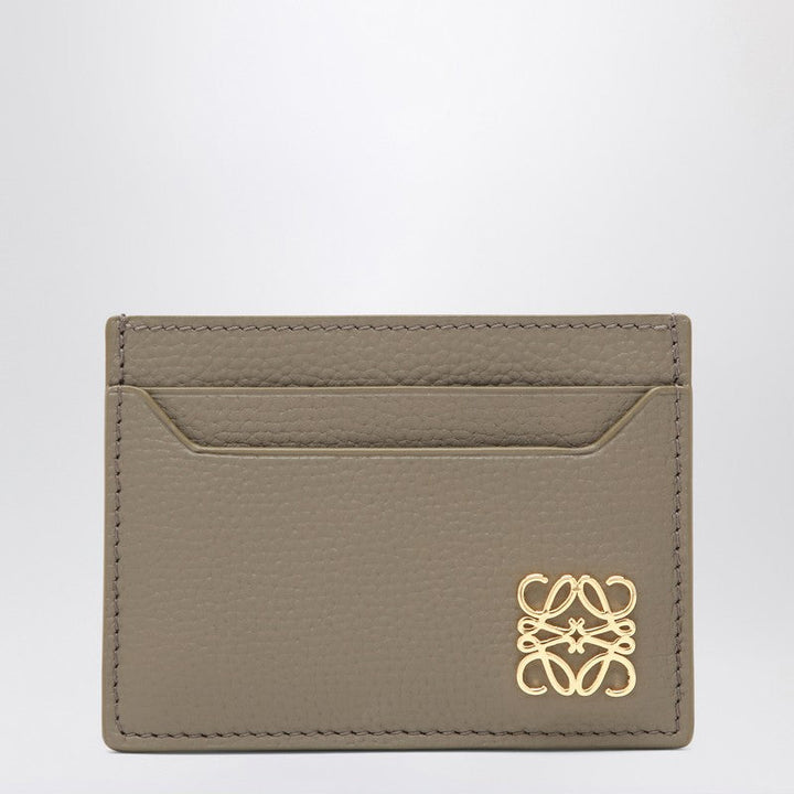 Loewe Anagram Leather Card Holder In Taupe Women