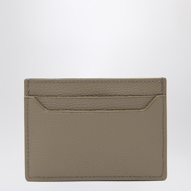 Loewe Anagram Leather Card Holder In Taupe Women