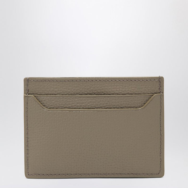 Loewe Anagram Leather Card Holder In Taupe Women