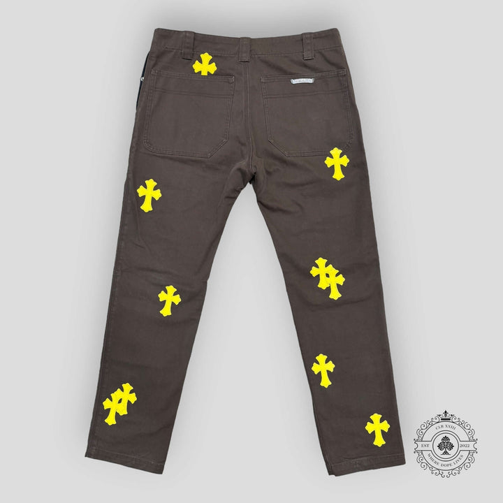 Chrome Hearts Yellow Cross Patch Carpenter Pants