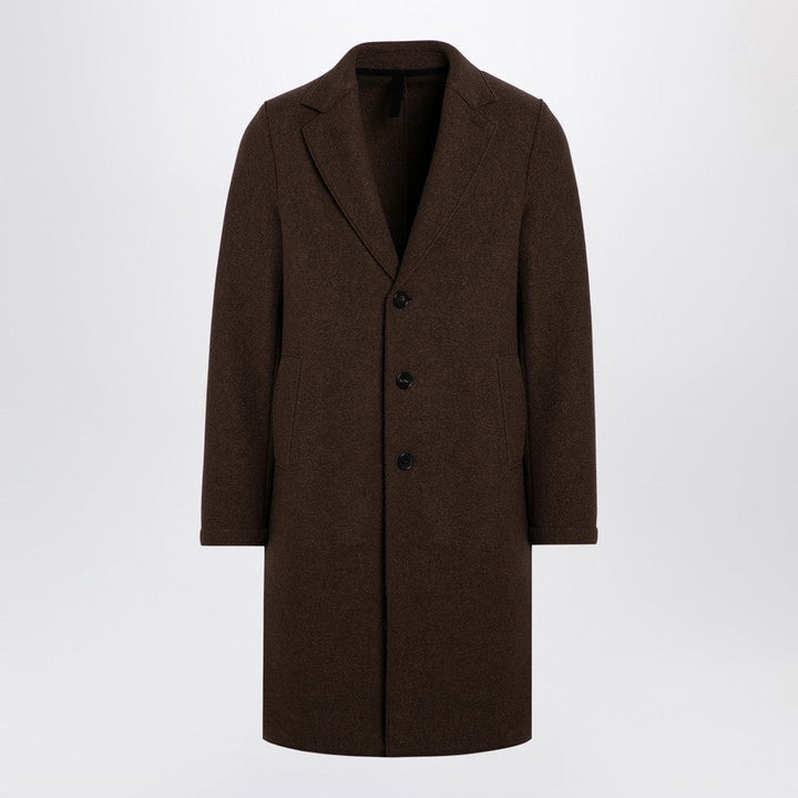 Harris Wharf London Brown Single-Breasted Coat In Virgin Wool Men