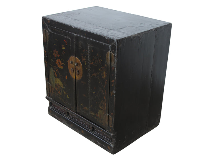 Mid 19 Century Hand Painted Antique Chinese Cabinet