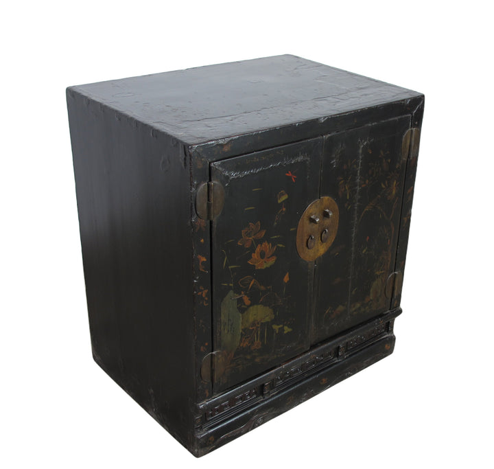 Mid 19 Century Hand Painted Antique Chinese Cabinet
