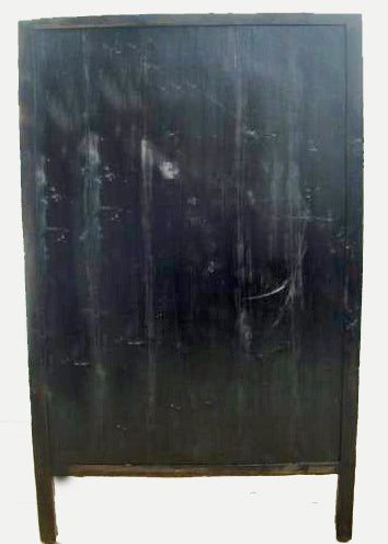 Dark Reddish Brown Lattice and Carved Cabinet