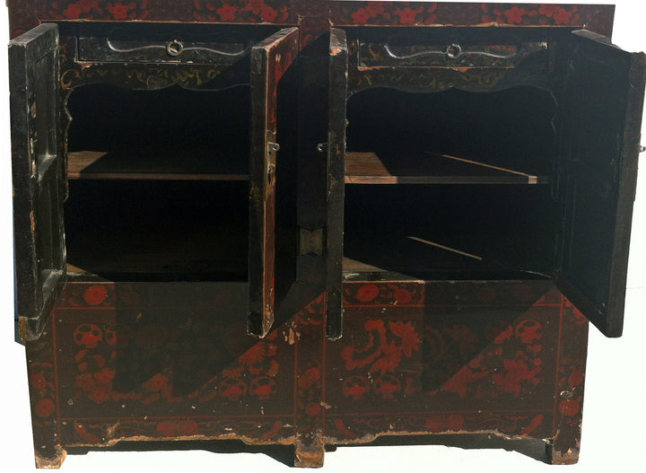 Dark Red Shanxi Antique Chest Cabinet