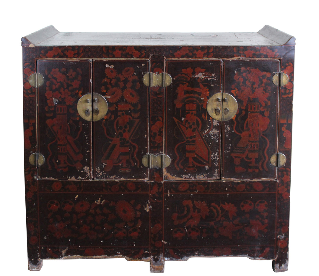 Dark Red Shanxi Antique Chest Cabinet