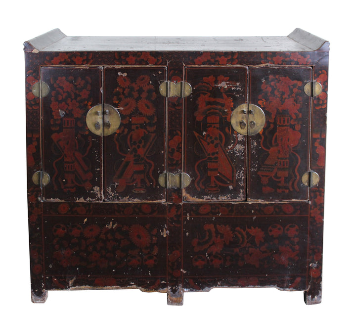 Dark Red Shanxi Antique Chest Cabinet