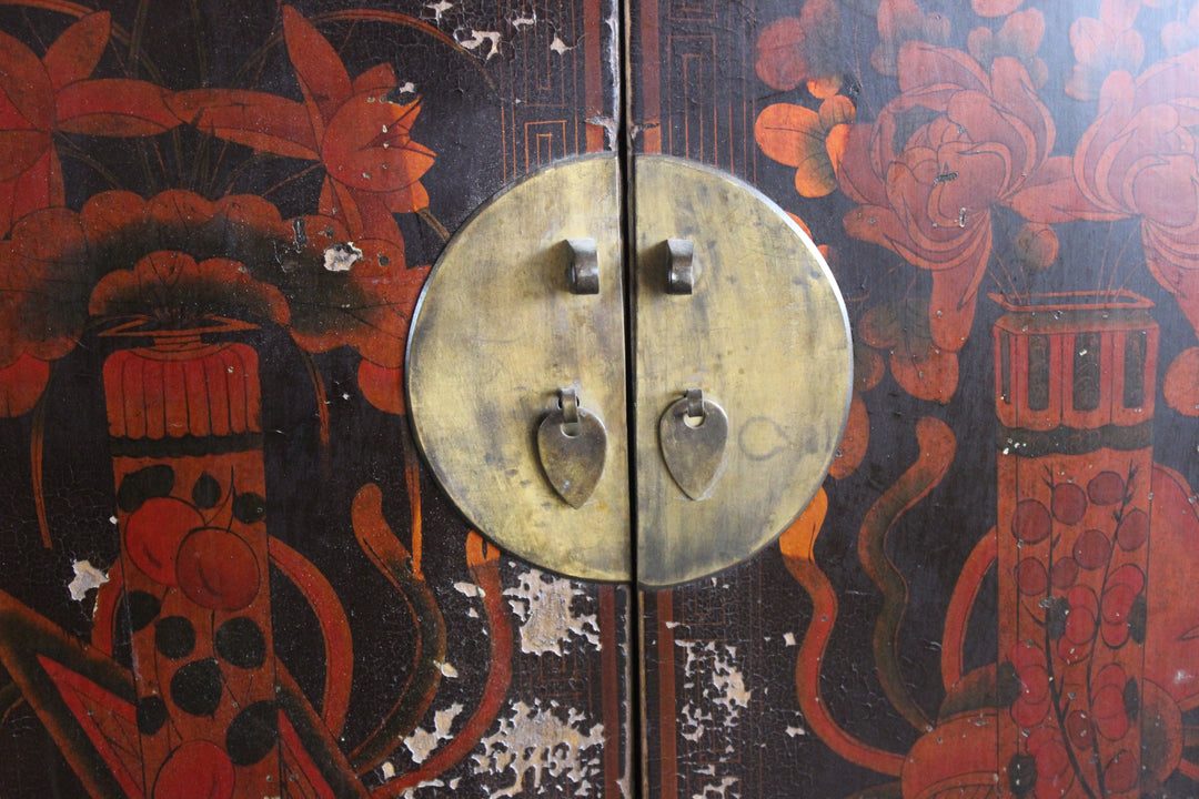 Dark Red Shanxi Antique Chest Cabinet