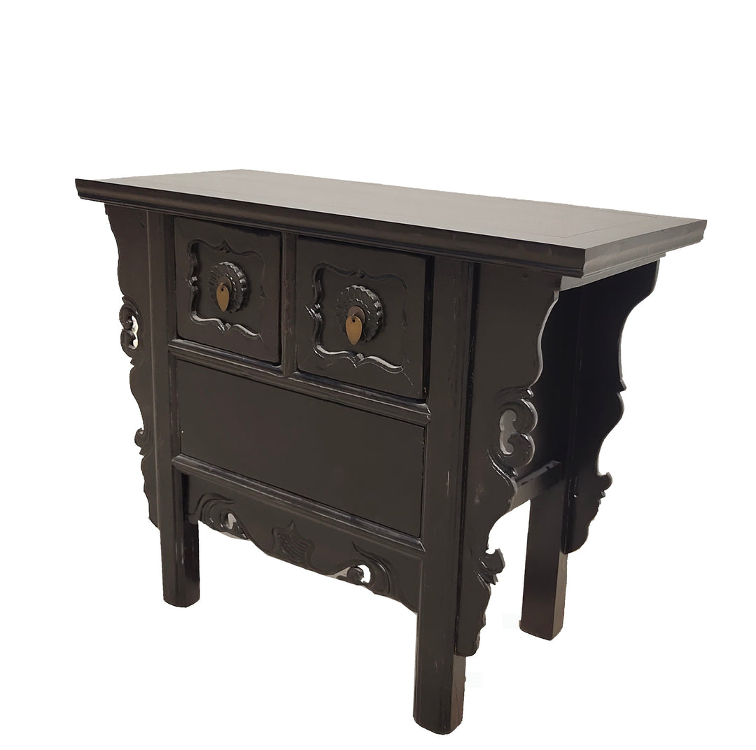 Dark Brown Antique Coffer Table with 2 Drawers