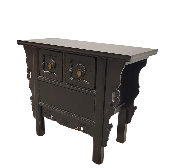 Dark Brown Antique Coffer Table with 2 Drawers
