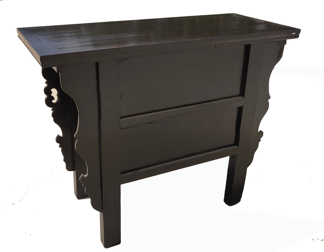 Dark Brown Antique Coffer Table with 2 Drawers