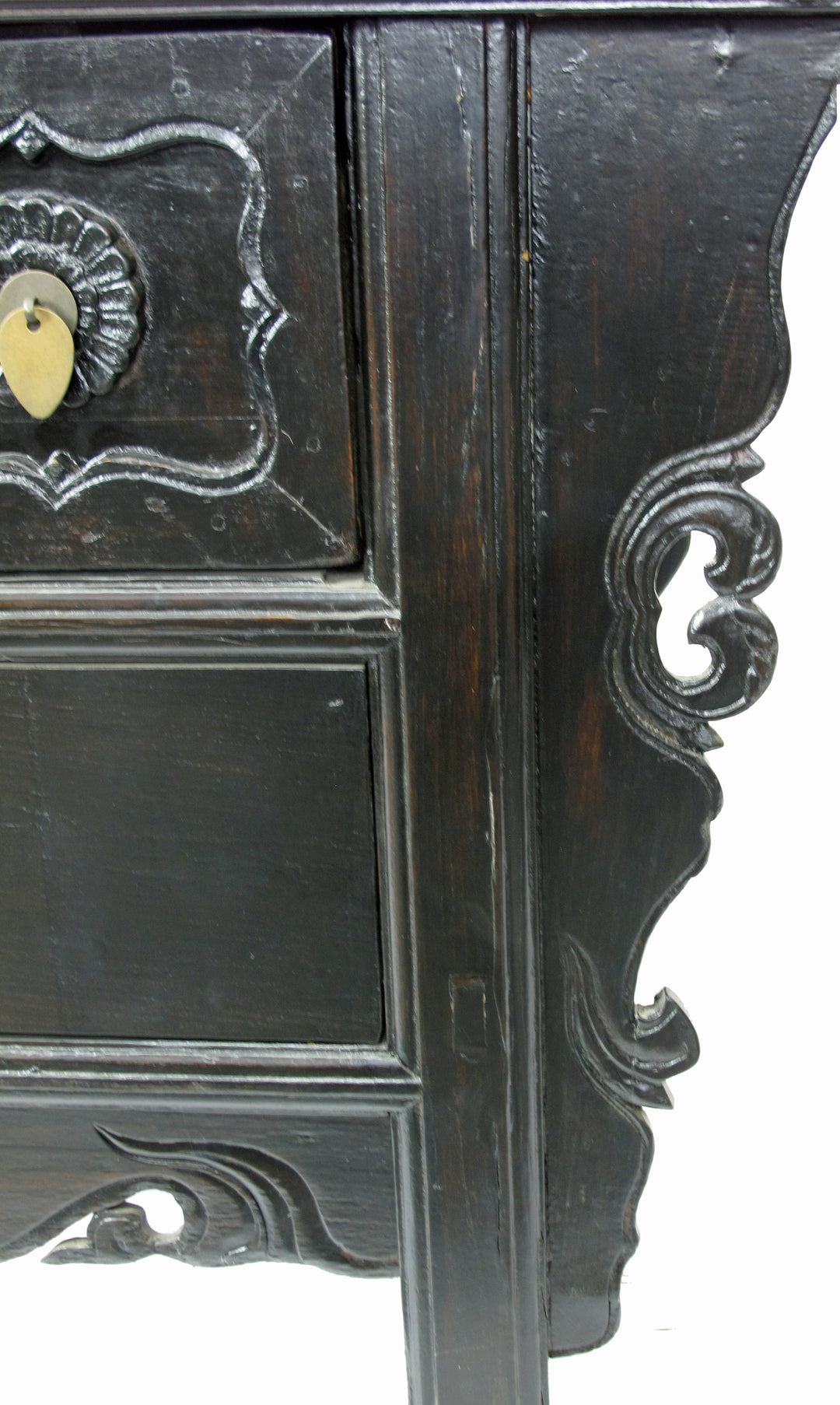 Dark Brown Antique Coffer Table with 2 Drawers