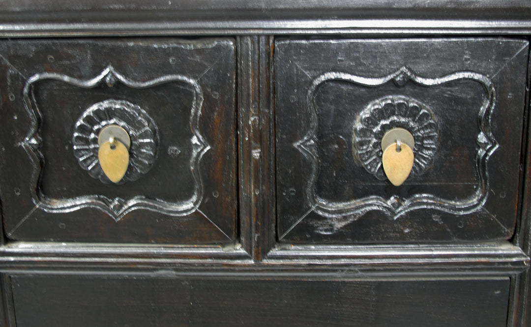 Dark Brown Antique Coffer Table with 2 Drawers