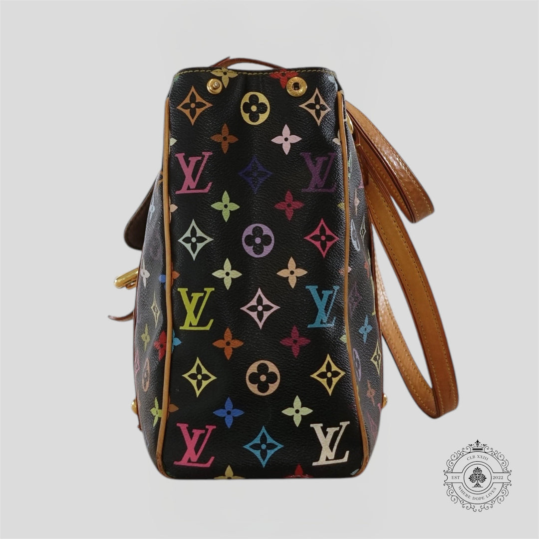 Louis Vuitton x Takashi Murakami Aurelia MM Monogram Purse in Black