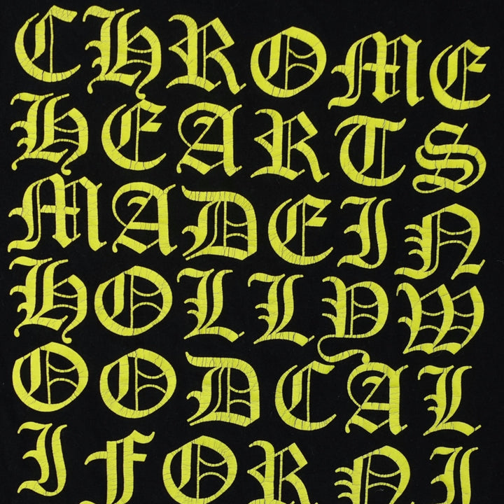 Chrome Hearts Eyechart Long Sleeve Shirt in Black/ Neon Green