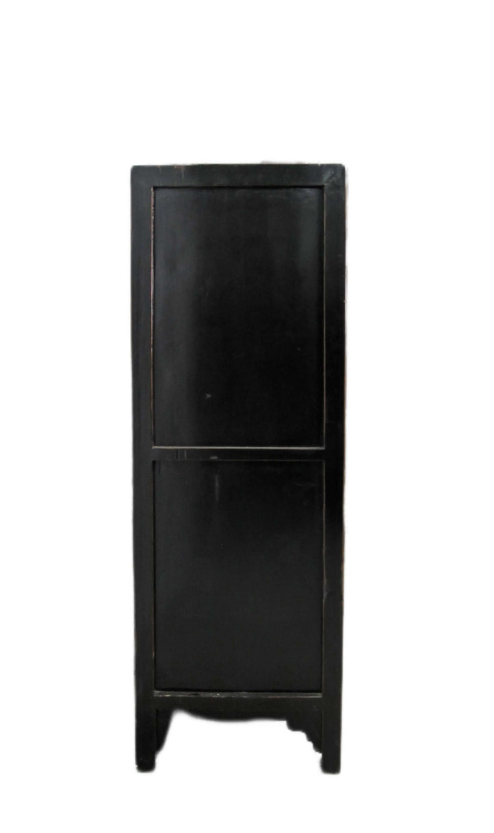 Black wooden cabinet on a white background