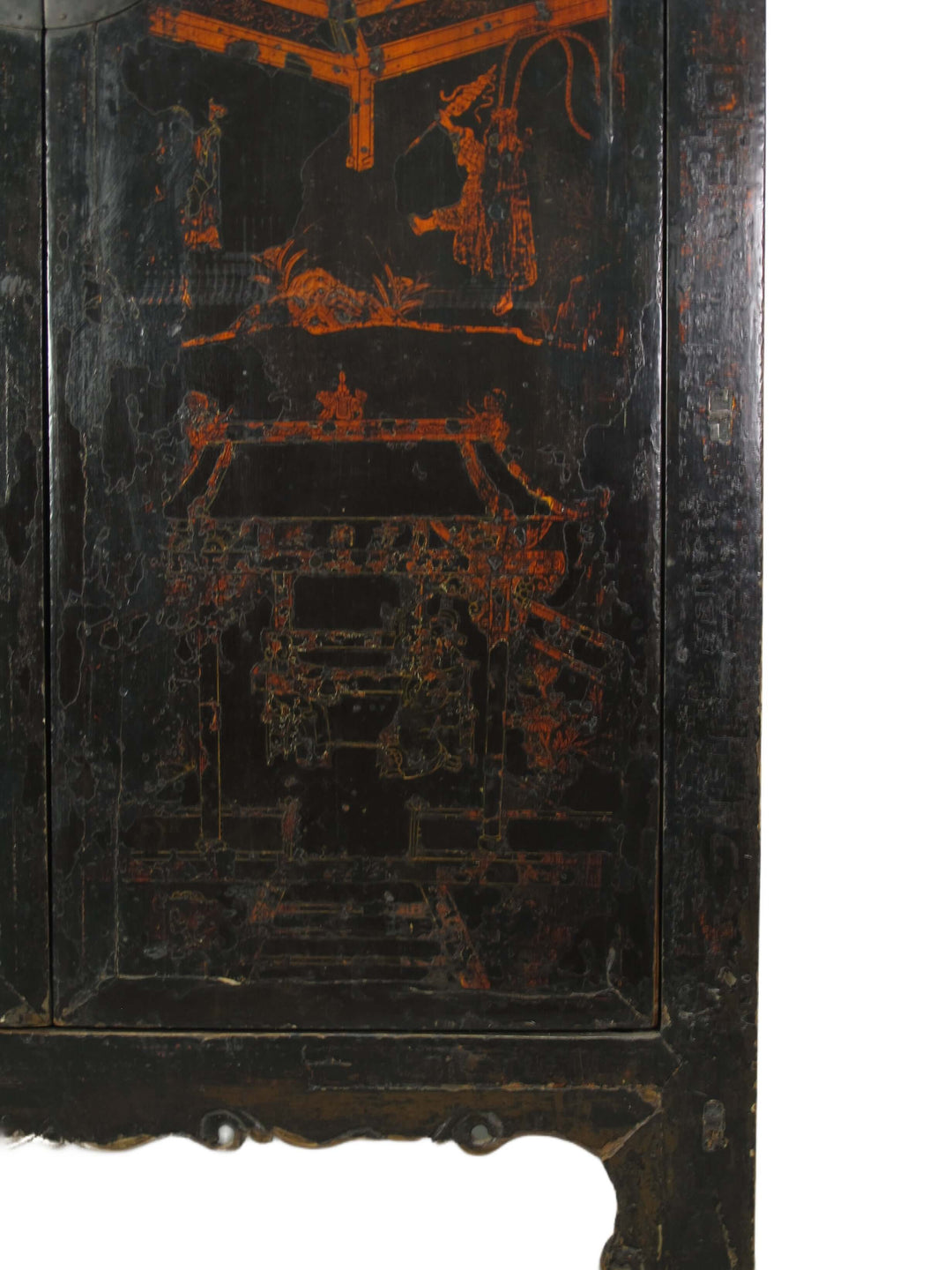 Large 84" Inch Tall  Black Chinese Antique Cabinet
