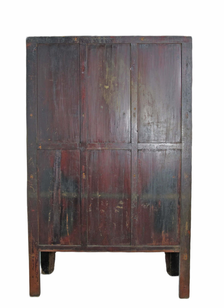 Large 84" Inch Tall  Black Chinese Antique Cabinet